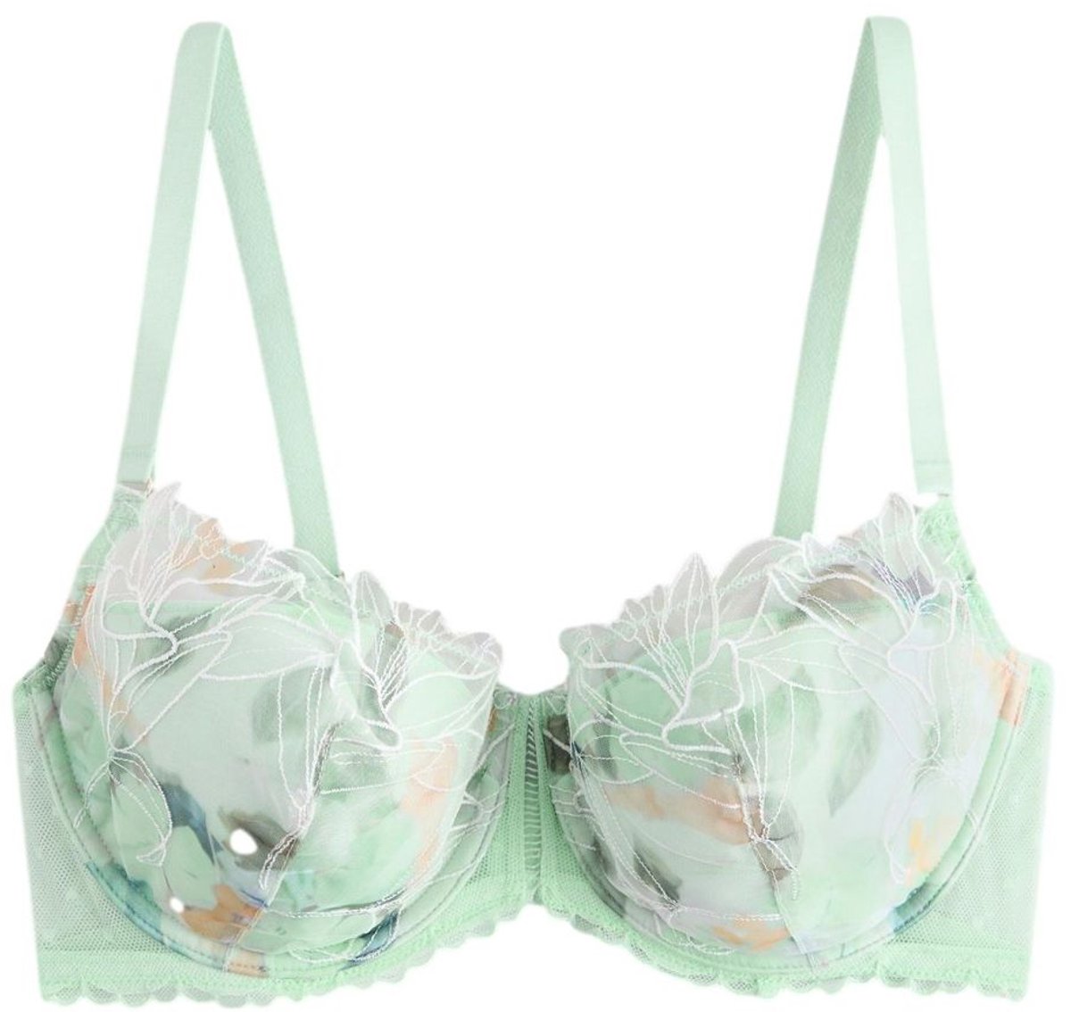 Next Dames - Premium Zwitserse beha's met borduursel - Groen Green Print