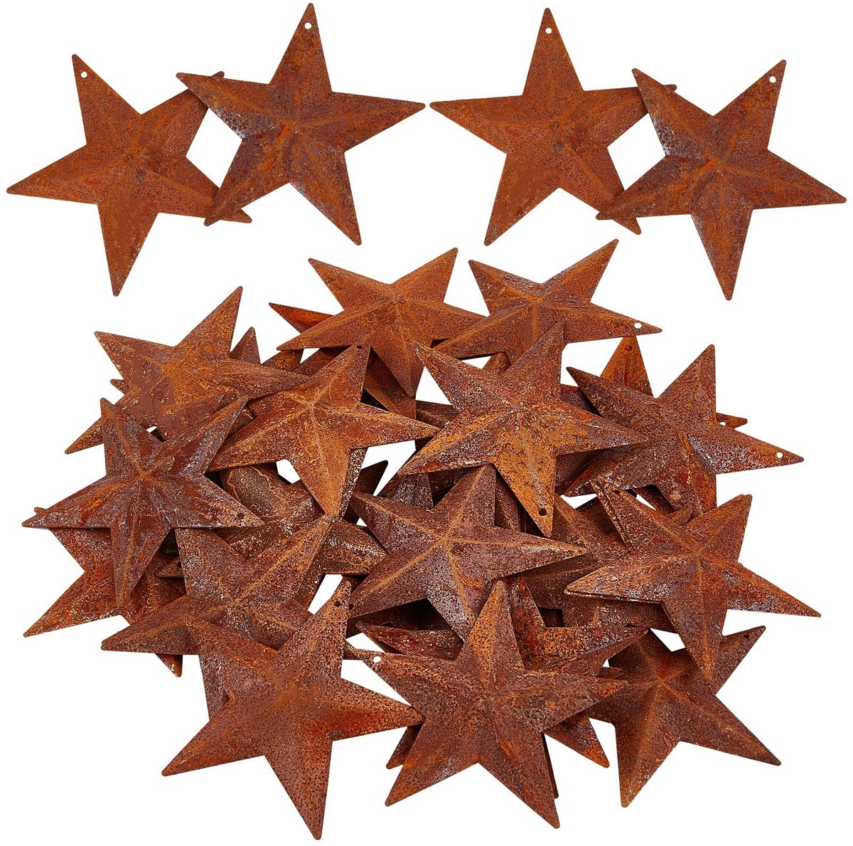 Allecto - Vintage Roestige Metalen Sterren - Decoratieve Ornamenten - Metaal - Antieke Primitieven - Voor Thuis en Vakantie Decoratie