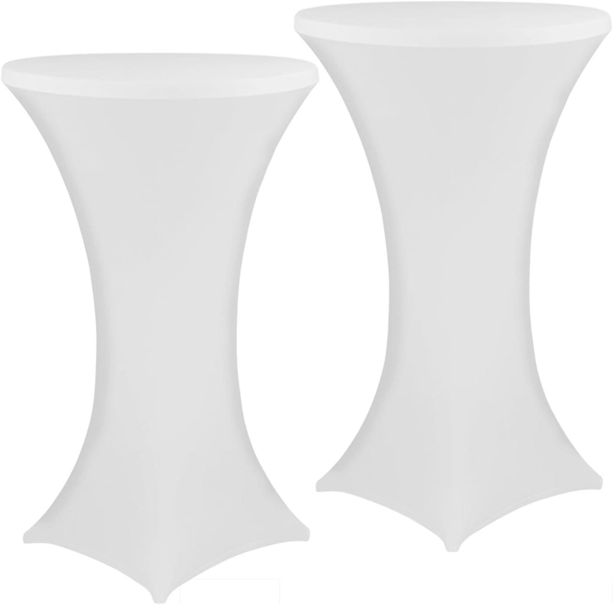 Tafelhoes Hoog - Bistrotafelhoes Sta-tafelhoes - Evenementen Aankleden - Elastische Premium Stretch - Ø 80-85 cm - Set van 2 - Wit