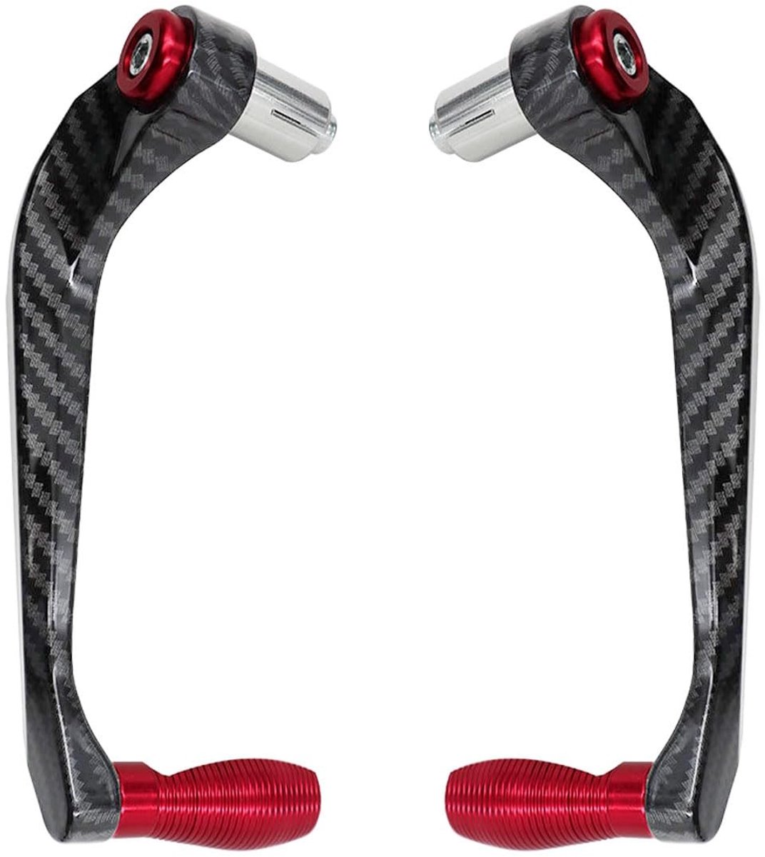 Allecto - Motorhandvatbescherming - Handguards voor motorfiets - Rood - Bescherming tegen schade - Veiligheid voor rijder - Geschikt voor 22mm hand...