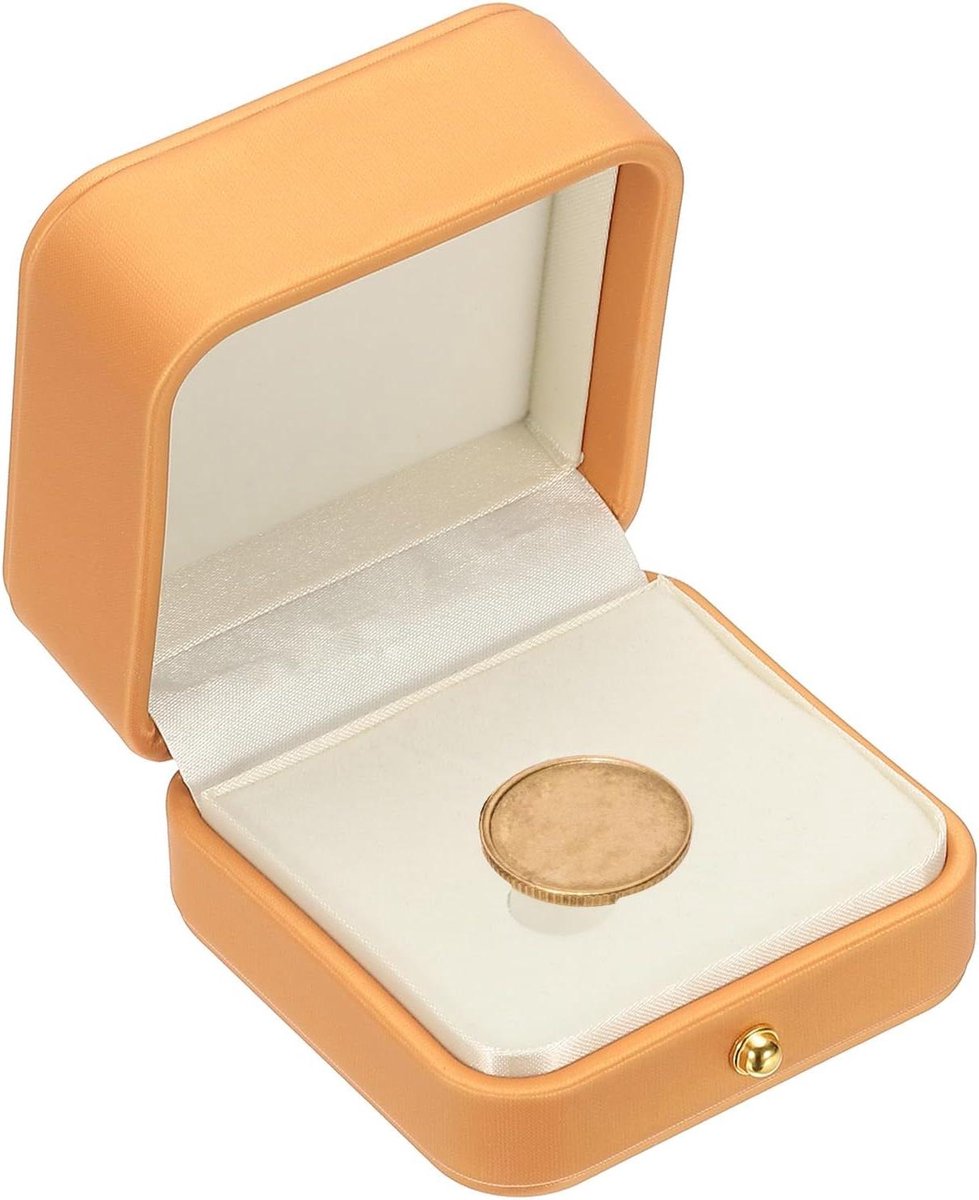 Muntdisplaybox - Muntendoos Muntencollectie - Munten Presenteren - Transparant Ontwerp - 25 mm - Oranje