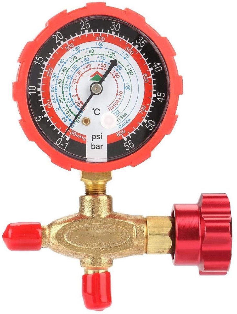 Allecto - Drukmeter - 800psi - Perfect voor airconditioning - Compact formaat - Geschikt voor R404a R22 R410 R134A - Hoogwaardige kwaliteit