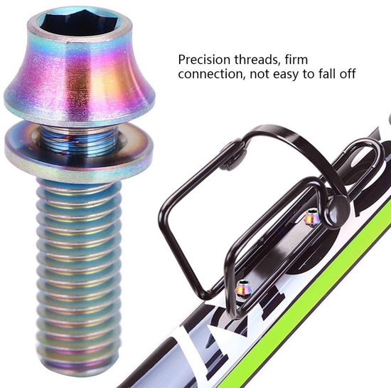 Allecto - MTB Water Bottle Cage - Titanium Alloy - Sterke en duurzame bevestiging - Goudkleurig - Fietstoebehoren - Voor mountainbikes - M5x16mm — afbeelding 2