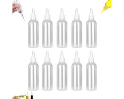 10 stuks - Doseerflessen - knijpflessen - sausflessen - Plastic knijpflesjes - Kleine plastic flesjes met dop - voor het vullen van diverse vloeistoffen - Compact en draagbaar - 100 ml