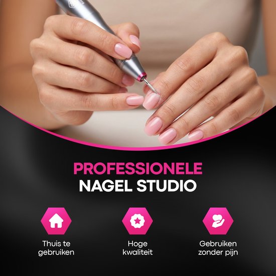 Beeperfect® Elektrische Nagelvijl - Nagelfrees - Nagelvijl - Manicure en Pedicure set - 12 Bitjes en 60 Schuurrolletjes - 3 Extra Accessoires - 20.000RPM