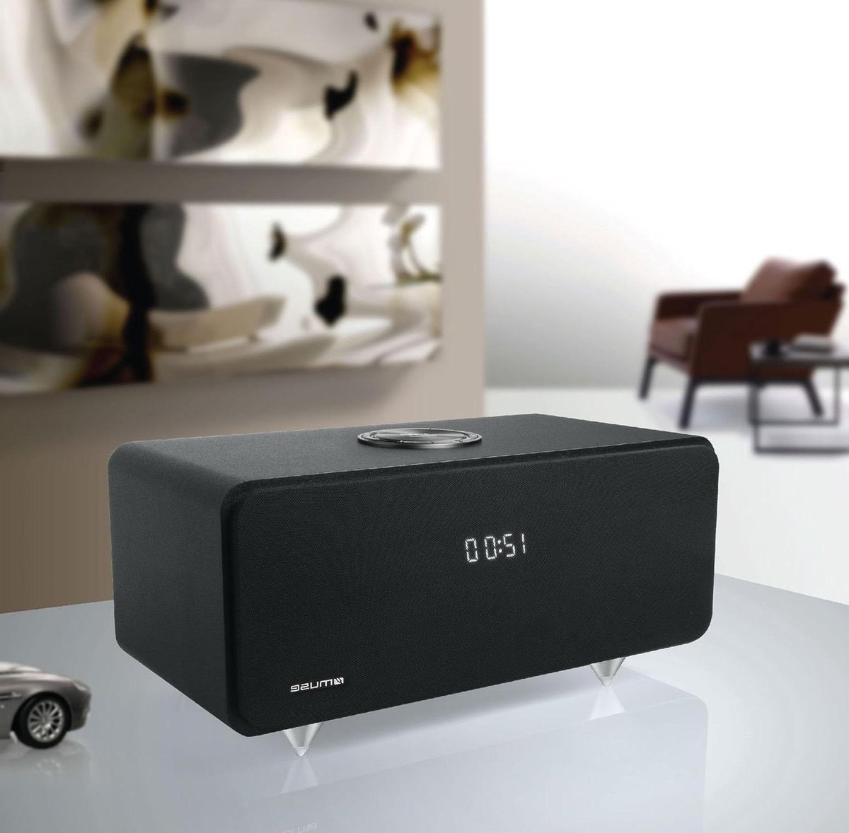 Bluetooth luidspreker - Draadloze speaker - Muziek streamen - Houten behuizing - 80W RMS - Zwart