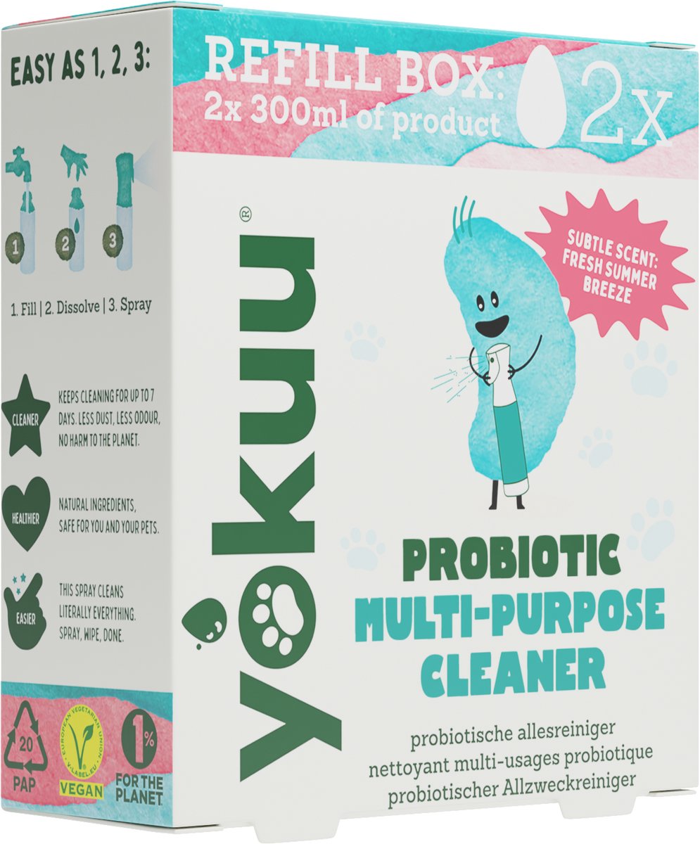 YOKUU Probiotische Huisdierveilige Allesreiniger - Refill met 3 Parels - Hypoallergeen en Likveilig