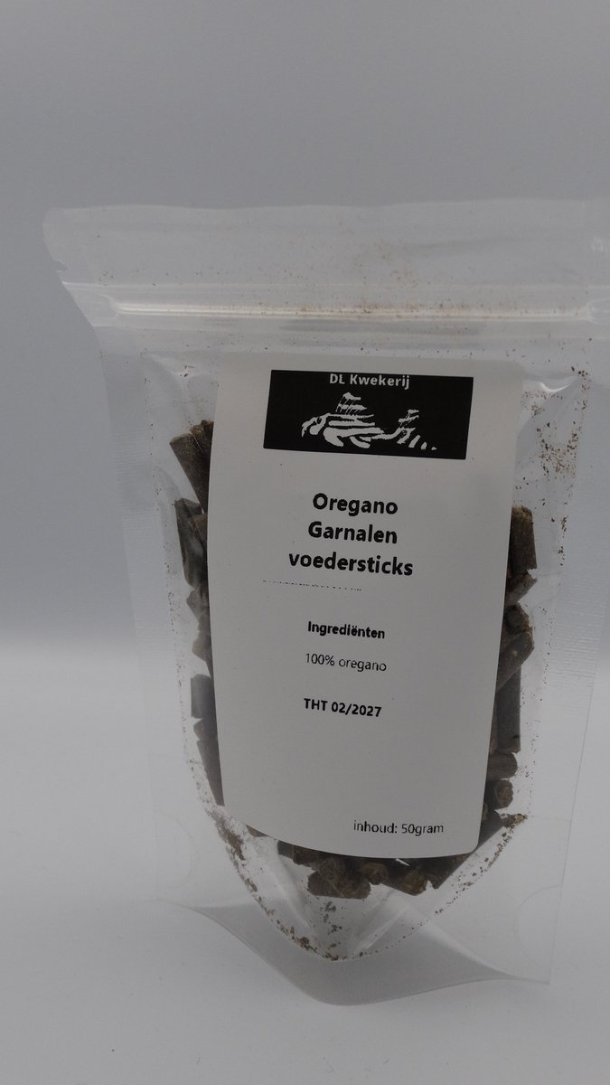 Oregano voedersticks - 50 gram - garnalen voeding - DL Kwekerij