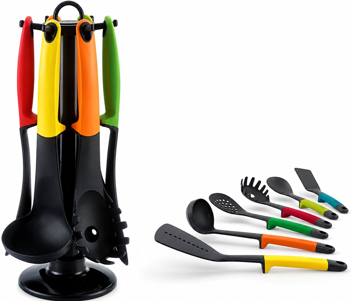 SMH LINE® Siliconen Keukengerei Set met Houder - Kookgerei set met Houder - 7delig - BPA-Vrij & Plastic Vrij