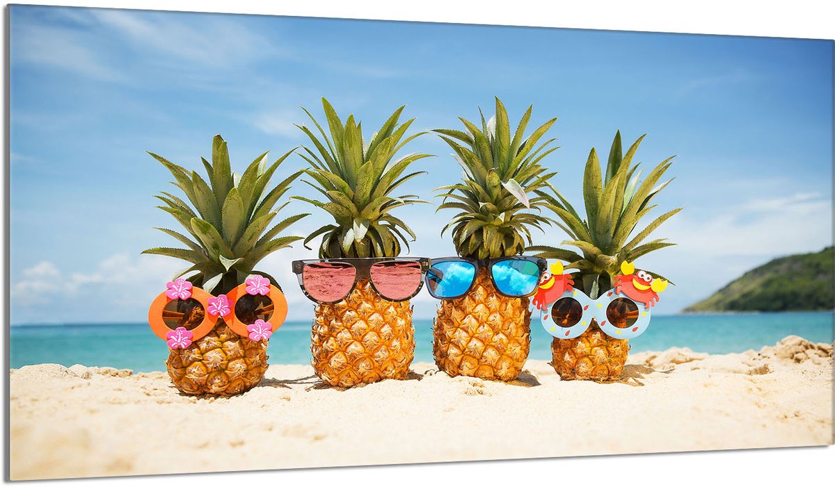 TMK ArtDeko Serie - 90x52 cm Snijplank - Ananas Design - Gehard Glas - Veiligheidsglas