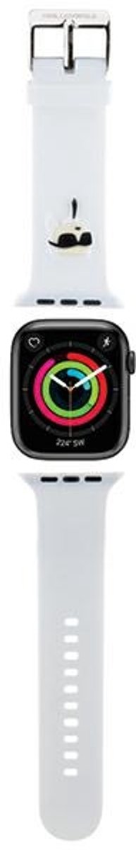 Karl - Lagerfeld - 3D Rubberen Karl Hoofdband voor Apple Watch 42/44/45/49mm - wit