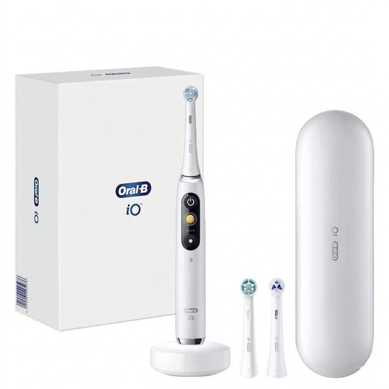 Oral-B iO Series 9 - Magnetische Tandenborstel - Alabaster White - AI technologie - Kleurenscherm - 5 poetsmodi - Smart etui