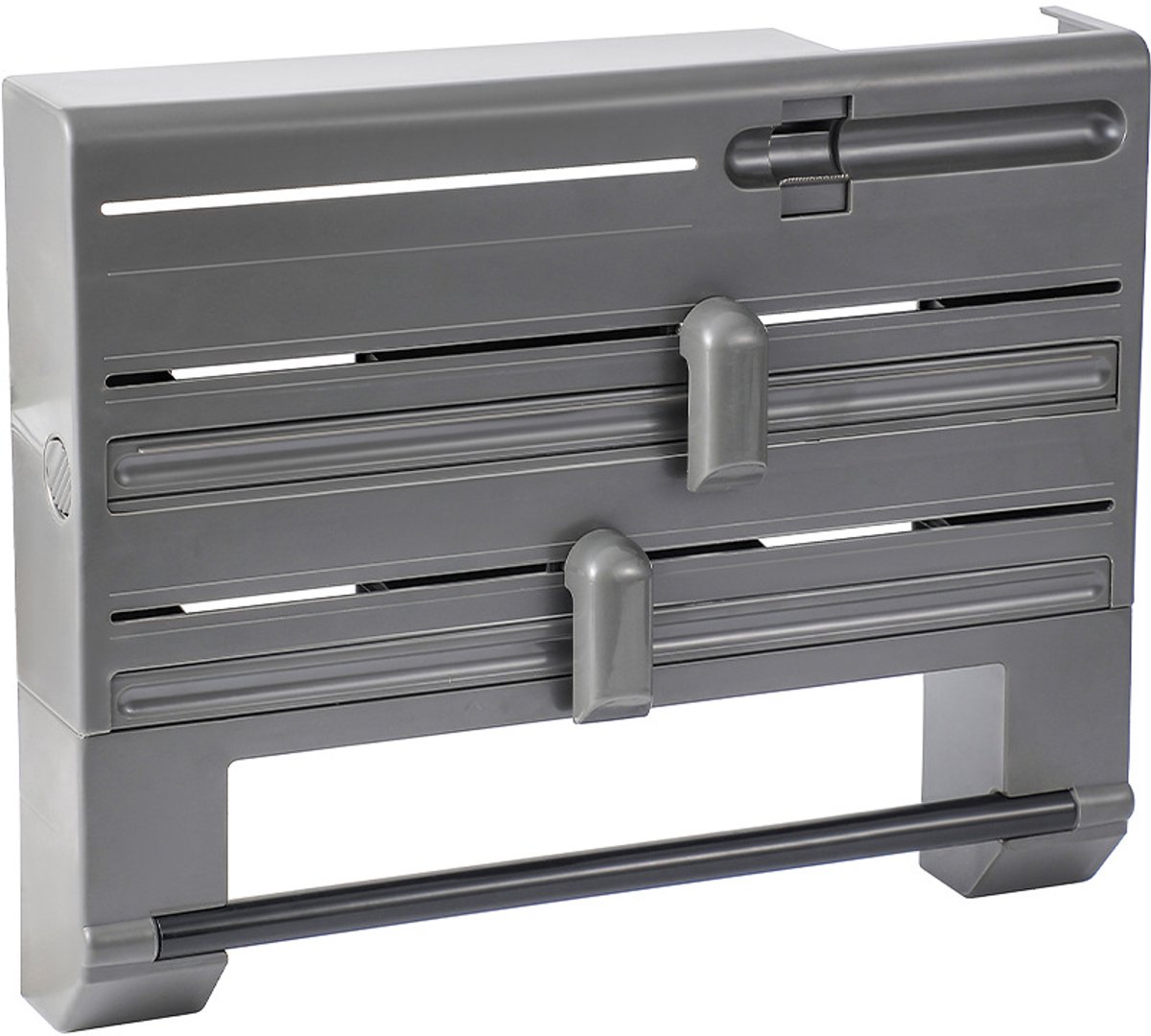 KZQ Multifunctionele Wandhouder voor Keukenfolie en Plastic Wrap Dispenser met Snijder voor Aluminiumfolie en Clingfilm