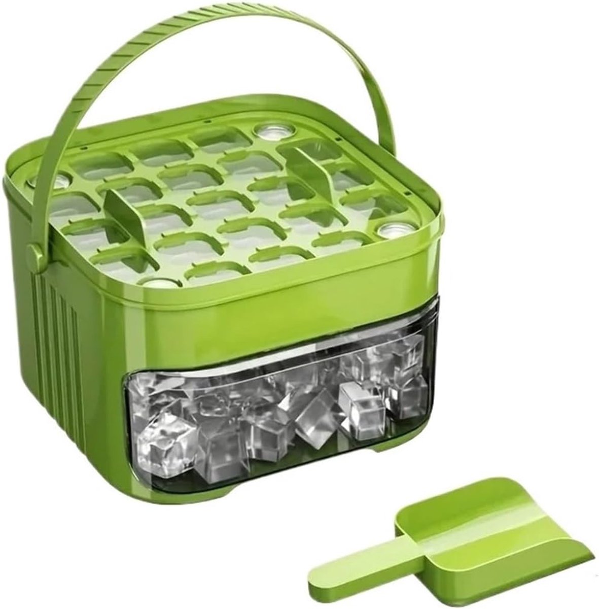 Voedselveilige Geperste Ijsblokjesvorm - Makkelijk Los Te Maken - Verdikt - Voor Whisky En Drankjes - Groen - Afmeting 15x15x9.5 cm