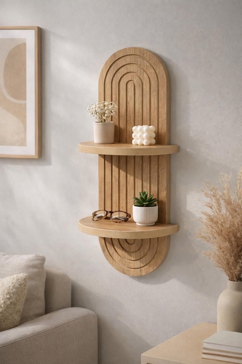 Skye Decor , Wandplank, Artmtkwll2 - Oak, MDF, Eiken, 26 x 13 x 70 cm