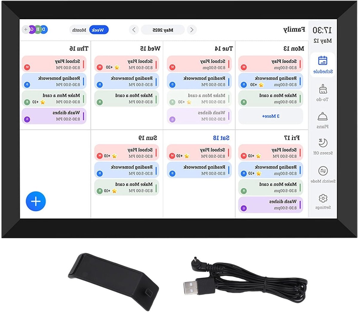 10.1 Inch Slimme Digitale Kalender Planner met Aanraakscherm voor Gezin, Organisatie en Takenbeheer