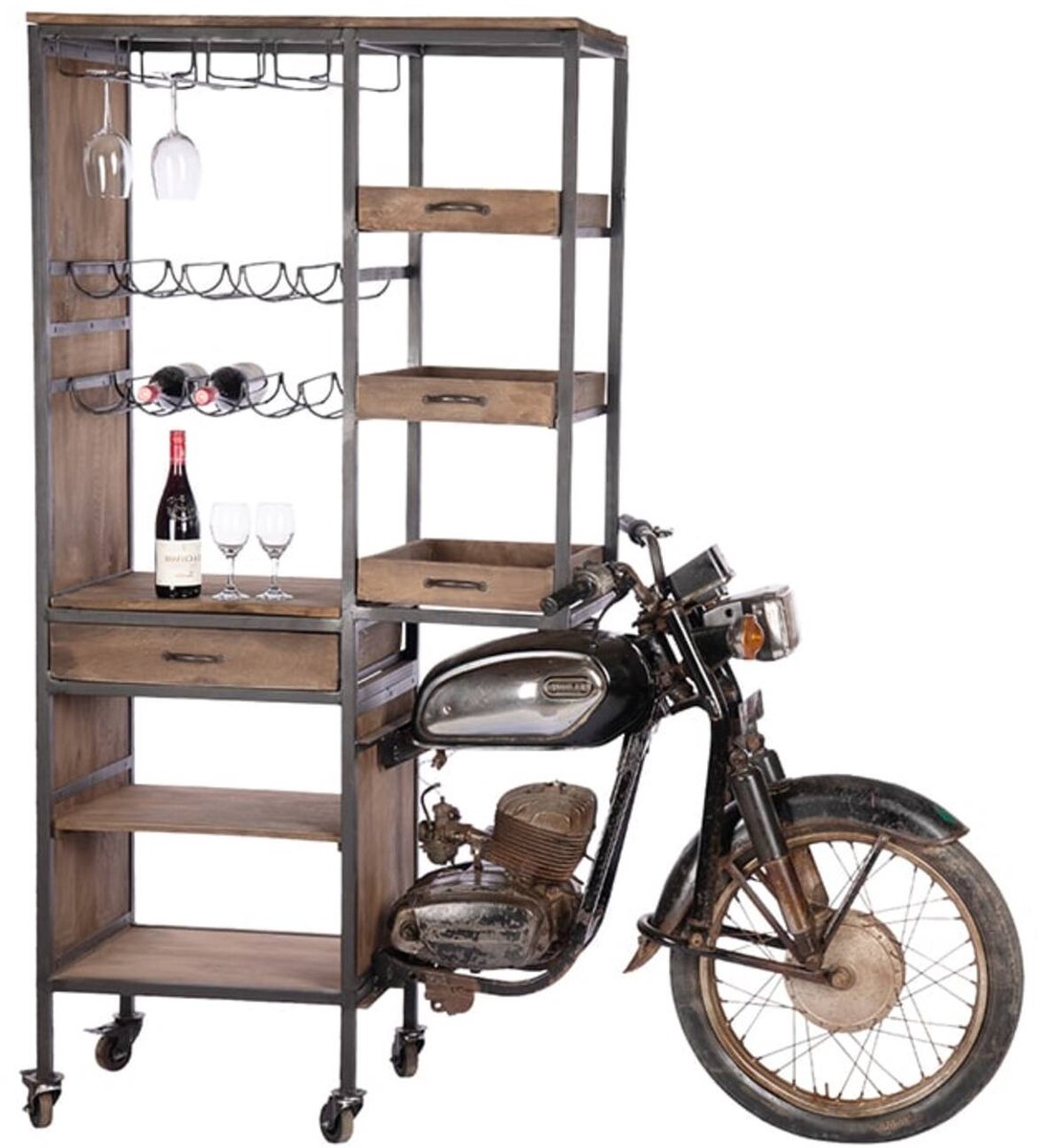 Vintage motor tafelbar – 170 x 68 x 183 cm | Cozy Ibiza