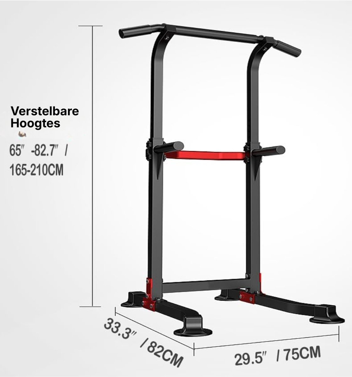YOR® Squat Rack - Squat Wedge - Power Rack - Zwart - 82cm x 75cm x 210cm thumbnail 7