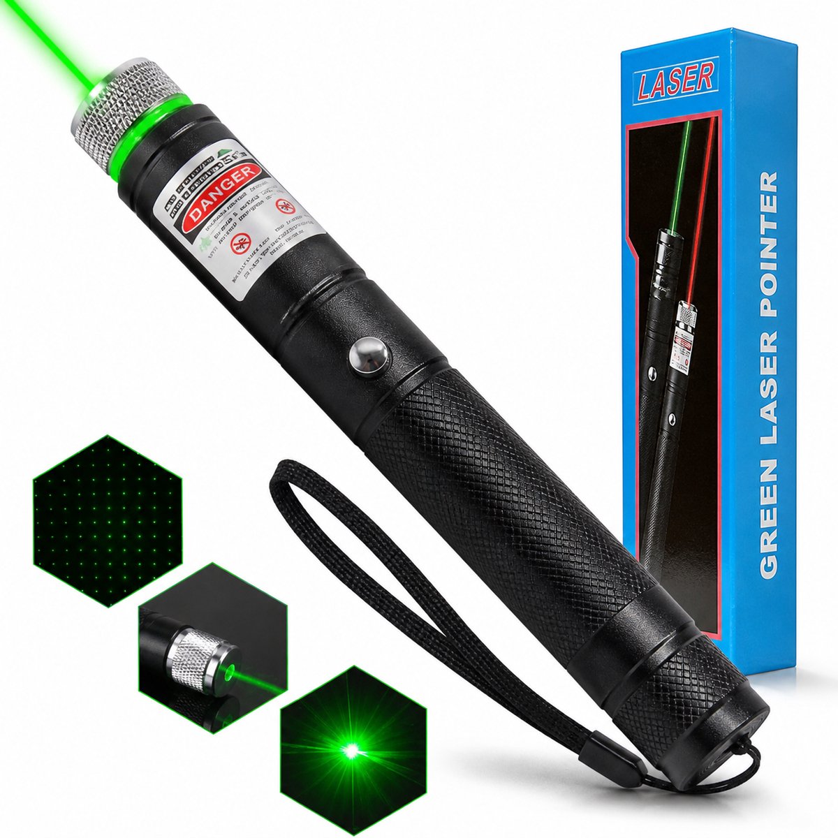 MR.Bright - Groene laserpointer-usb oplaadbaar-laserpen-professioneel CLASS 2 - ZWART