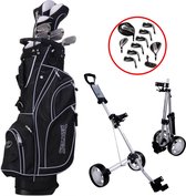 Spalding True Black Complete Golfset met Golftrolley - Golfset Heren - Graphite - Rechtshandig