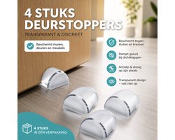 4x Deurstopper zelfklevend, 4 stuks deurstoppers vloer zonder boren, transparante deurstopper, klein, zelfklevend, geschikt voor alle harde vloeren, ter bescherming van muren en meubels