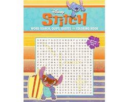 Coloring Book & Word Search- Disney Stitch Word Search, Quips, Quotes and Coloring Book - Coloring Book for Teens and Adults, Officially Licensed