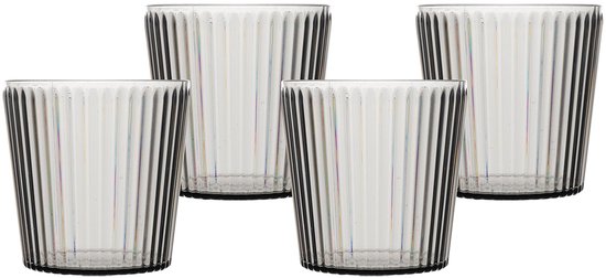 Bo-Camp - Verre à eau - Nomad - RPET - Grijs - 400 ml - 4 pièces