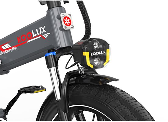 KOOLUX - RK10 E-Bike Vouwfiets - 20 x 4.0 Dikke Banden - 48V 13Ah 624Wh Accu - LCD Scherm - 250W Motor - Max 25 km/u - 70-120 km Bereik - NFC Ontgrendeling - App Connect - Shimano 7-Speed - Opvouwbaar - Grijs van KOOLUX — afbeelding 5
