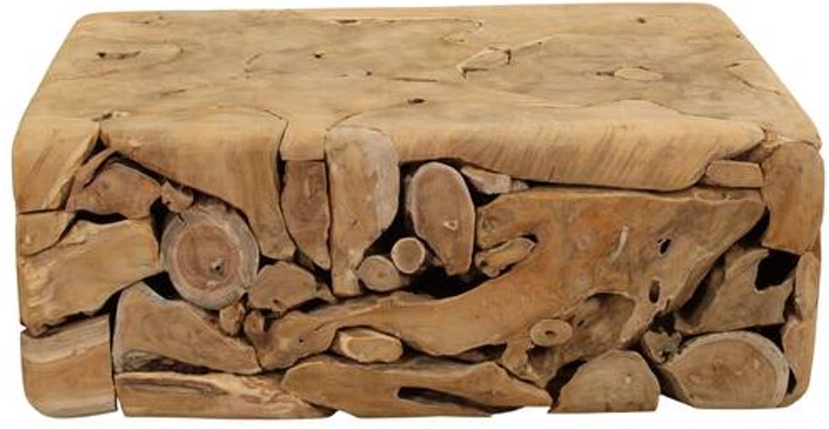 Rechthoekige salontafel van teakhout – 118 cm naturel