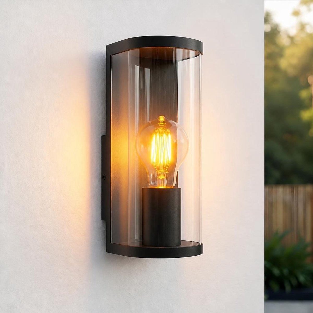 Luminize® Wandlamp voor Binnen en Buiten - Buitenlamp - 12x8x22cm - E27 Fitting - Zwart