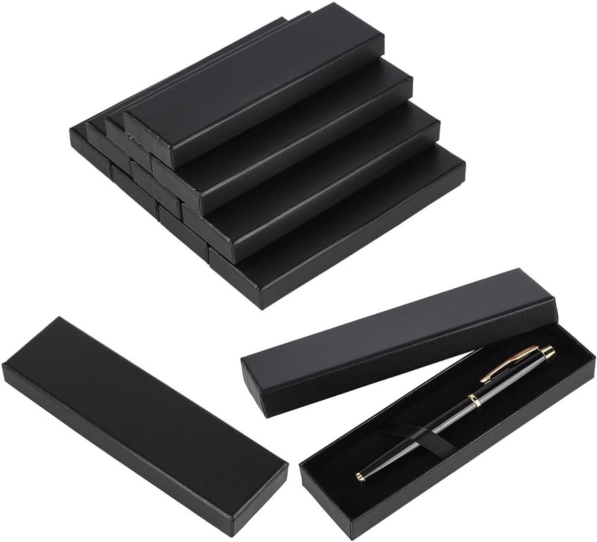 18 Lege Zwarte Geschenkdozen voor Pennen en Juwelen, Perfect voor Bruiloften, Verjaardagen en Kantoorbenodigdheden, 175 x 51 x 21 mm