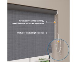 Rolgordijn Easy Blended - Verduisterend - Steel Grey - 90 x 275