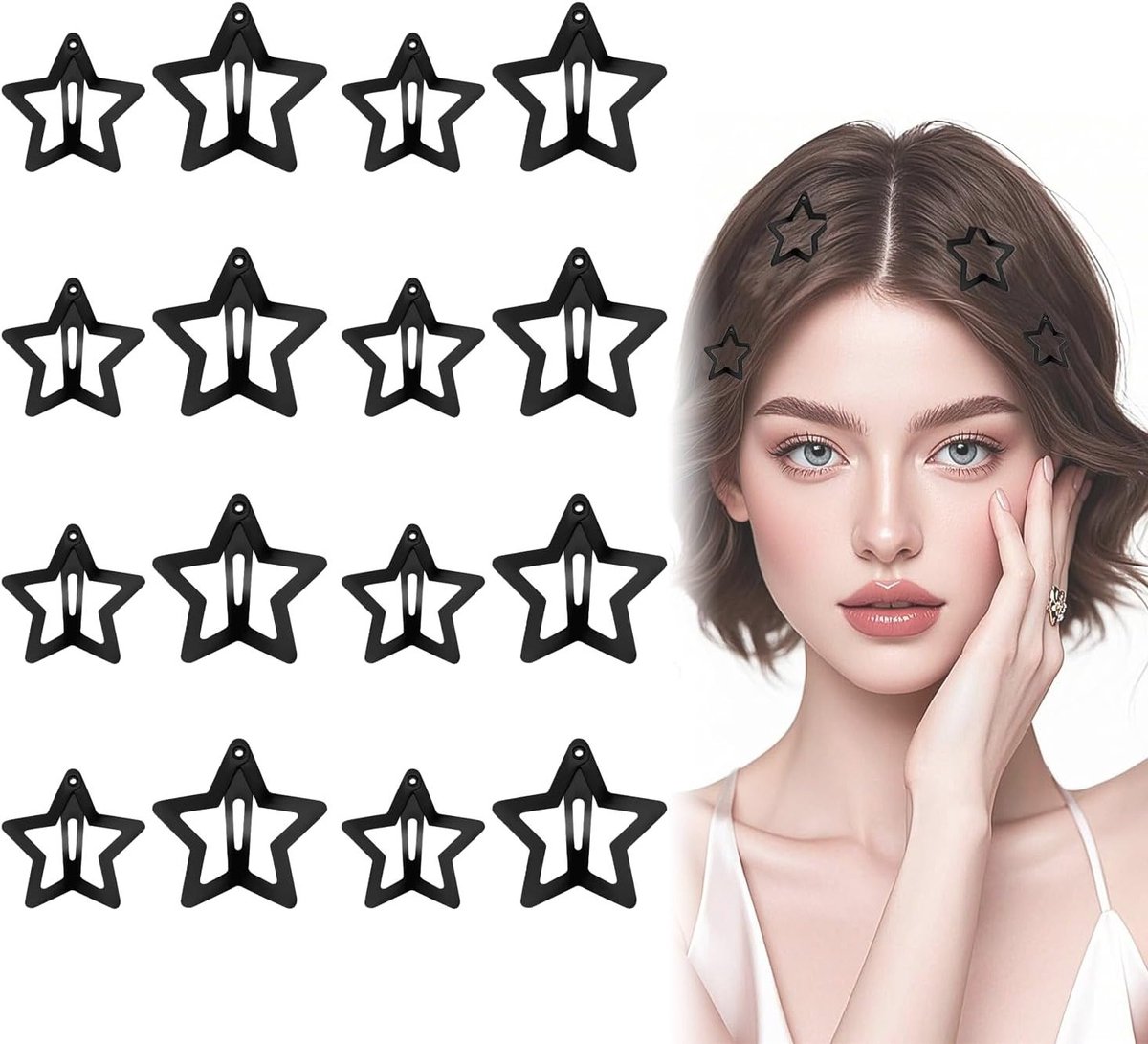 16 Stuks Stervormige Haarknippen voor Diverse Haarstijlen en Accessoires