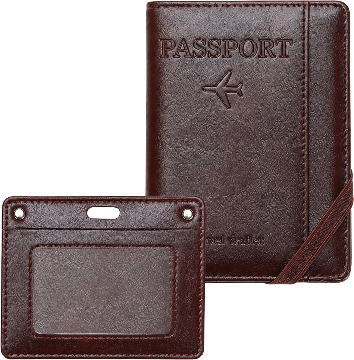 Tamarow Paspoort Hoesje met Kaarthouder - Paspoorthouder met RFID Bescherming - Beschermhoes voor Paspoort & Kaarthouder - Bruin