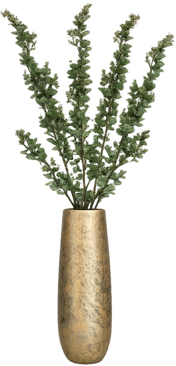 Bellatio Design Kunstplant sierttakken Eucalyptus luxe - 6x - 119 cm - lichtgroen - bladgroen - decoratief