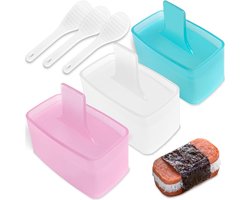 Musubi Maker Pers - 3 Stuks - Antiaanbak Onigiri Vorm - Sushi Pers Voor Musubi - Thuis Doe-Het-Zelf - Kind Lunch Bento - Met 3 Rijstlepels - Afmeting 10.5x5 cm