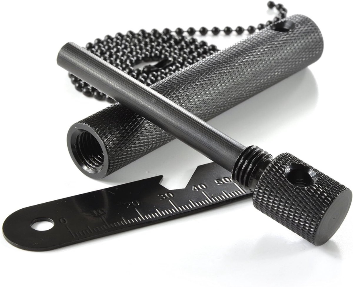 YOR® Fire kit - Firesteel - Vuurmaker - Zwart - 12cm x 2cm x 2cm