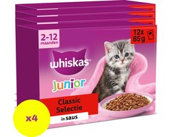 Whiskas Kattenvoer - Junior - Classic Selectie in Saus - 48x85g