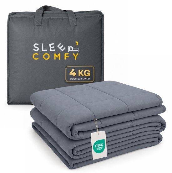 Sleep Comfy Katoen Verzwaringsdeken voor Kinderen – 4 kg – 100x150 cm – Rustgevende Druk – Zacht & Veilig – 100% Katoen - Comfortabel voor Alle Seizoenen – Antraciet