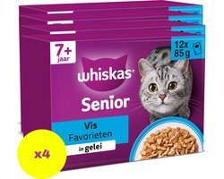 Whiskas Kattenvoer - Senior 7+ - Vis Selectie in gelei - 48x85g