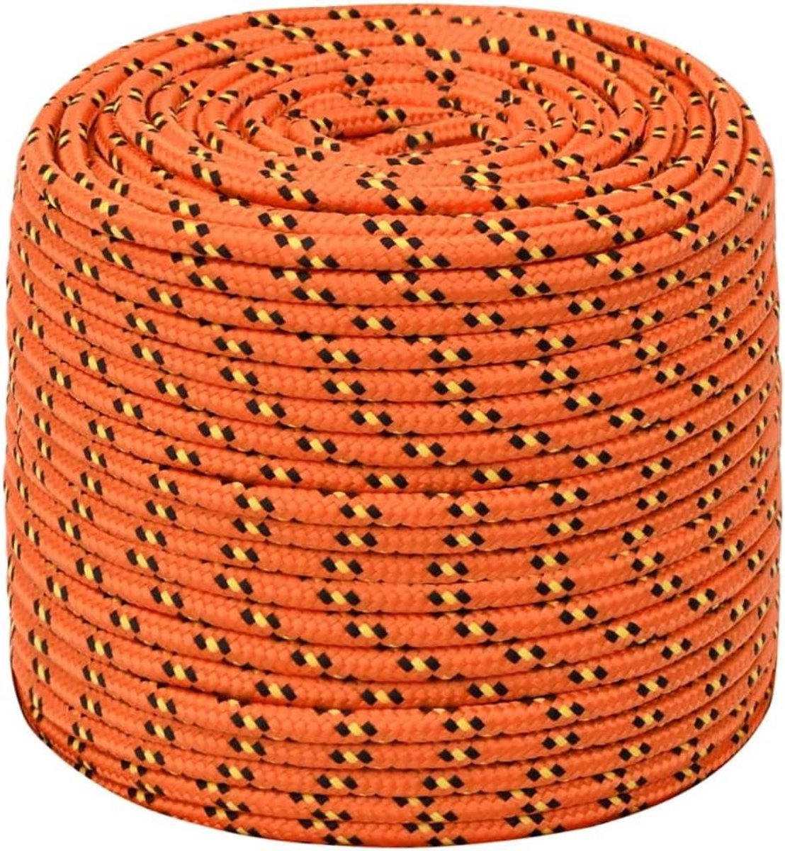 Boottouw - Gevlochten touw Roltouw - Zeilen en Varen - Sterk en Weerbestendig - 8 mm x 50 m - Oranje