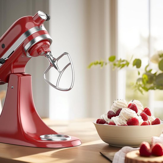 Platte Klopper - Mixer Accessoire - Koekjes Deeg Maken - Roestvrij Staal - 45-5 Liter - Zilver van Merkloos — afbeelding 4
