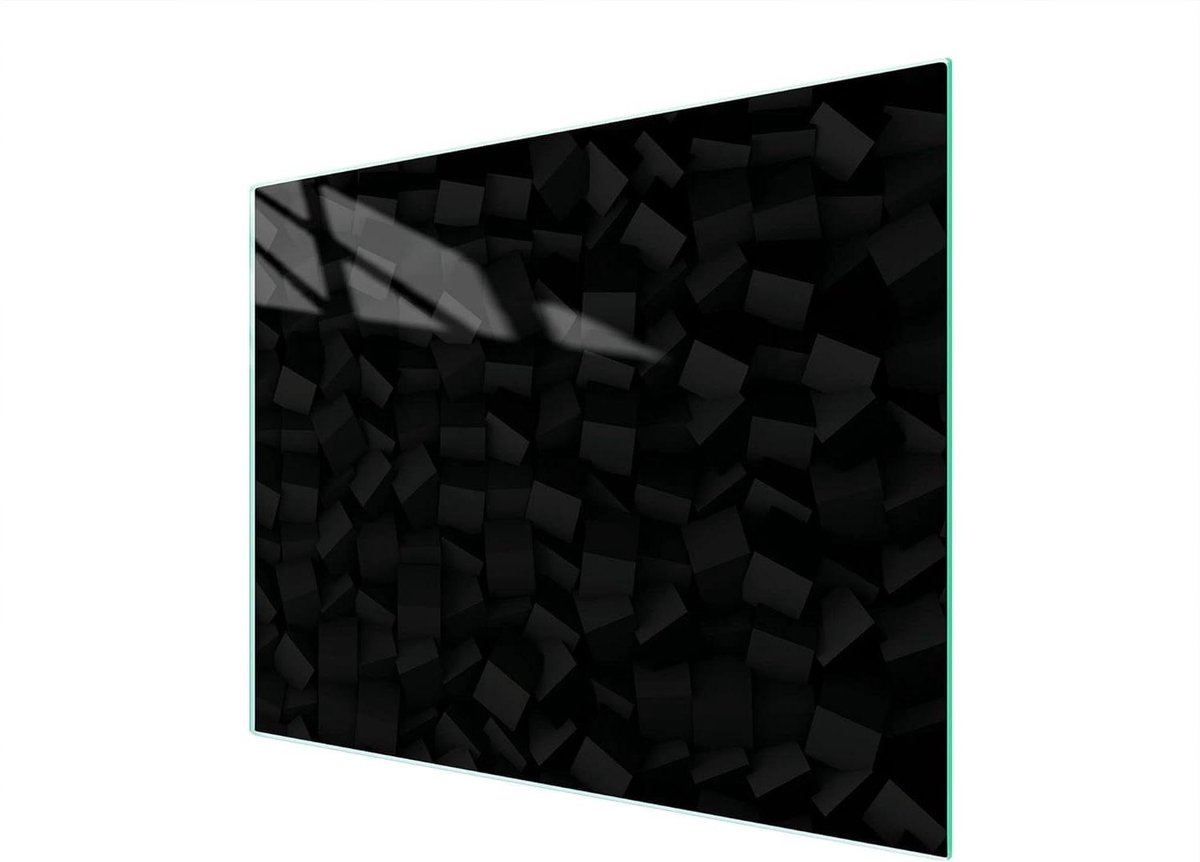Glazen Plaat - Snijplank Plaat - Bescherming Werkblad - Gehard Glas - 52x40 cm - Zwart