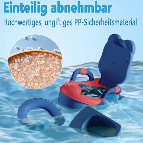 Baby Potje - Toilettrainer Peuter - Zindelijkheidstraining - Zacht PU-kussen - 36 x 31 x 22 cm - Blauw — afbeelding 4