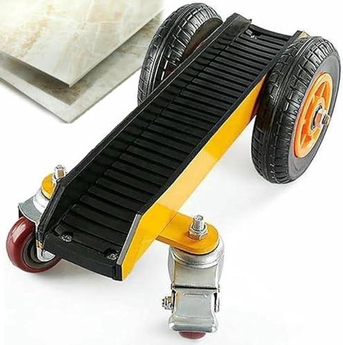 Zware Dolly - Transportkar - Materiaal Verplaatsen - 300kg Laadvermogen - 4 Stevige Wielen - Zwart