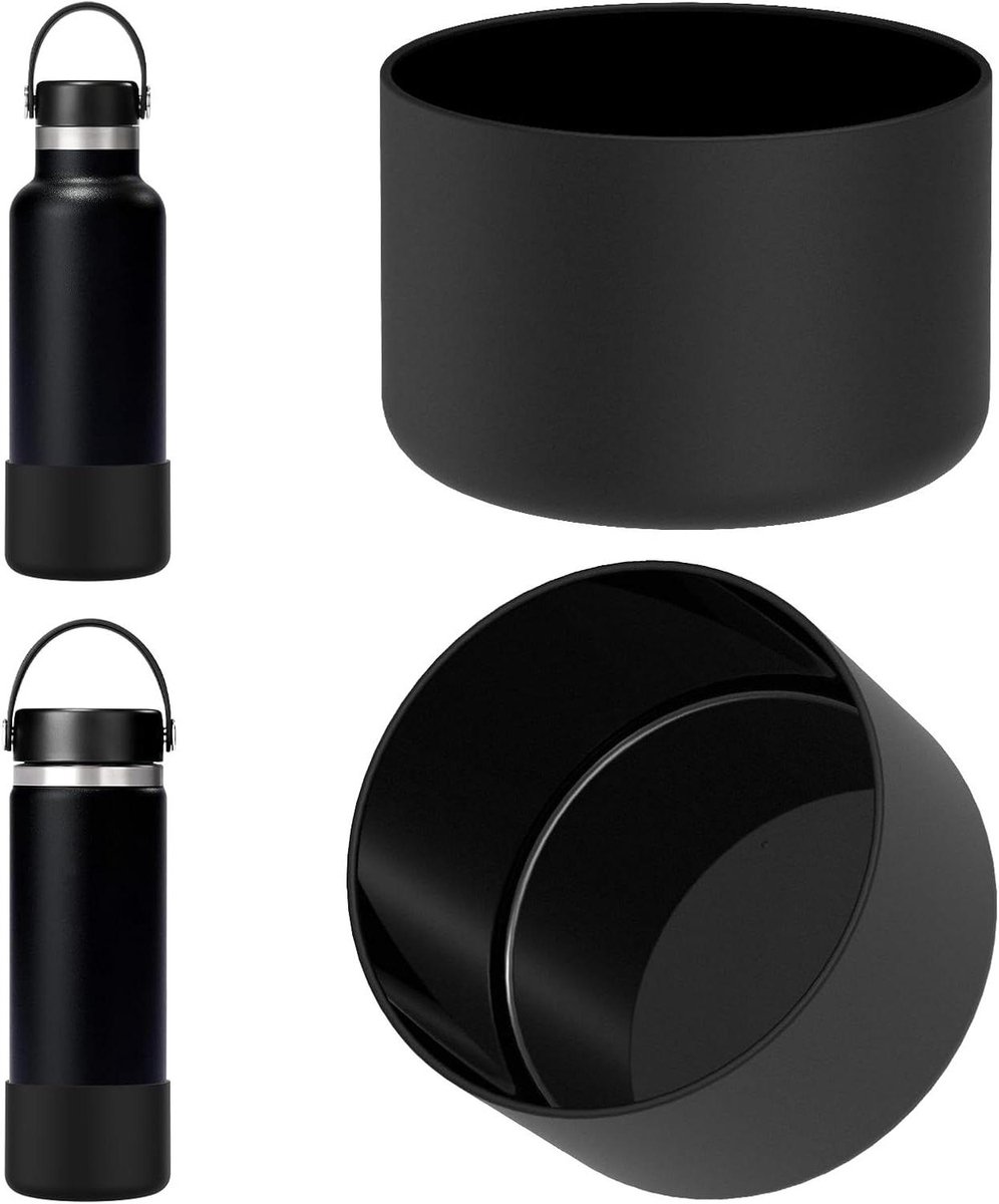 Fleshoezen Set - Siliconen Beschermers - Fles Beschermen - Antislip & Geluiddempend - 2 Stuks - Zwart