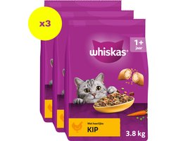 Whiskas Kattenbrokken - Adult 1+ - Kip - zak 3x3.8kg