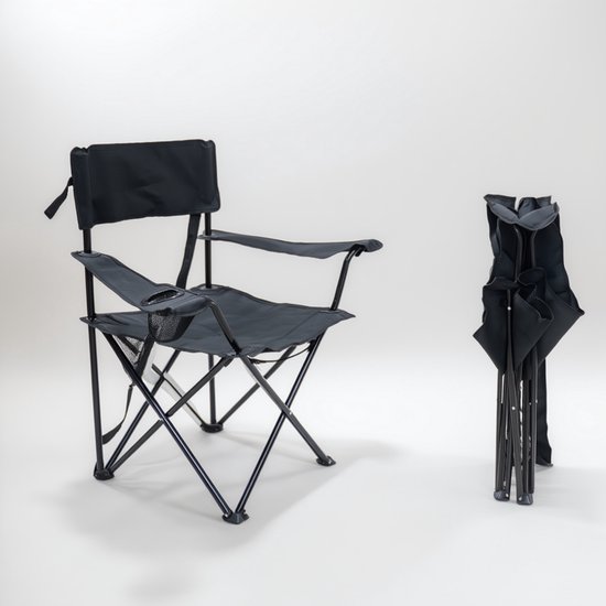HUSH Outdoor Campingstoel - lichtgewicht - opvouwbaar - bekerhouder -