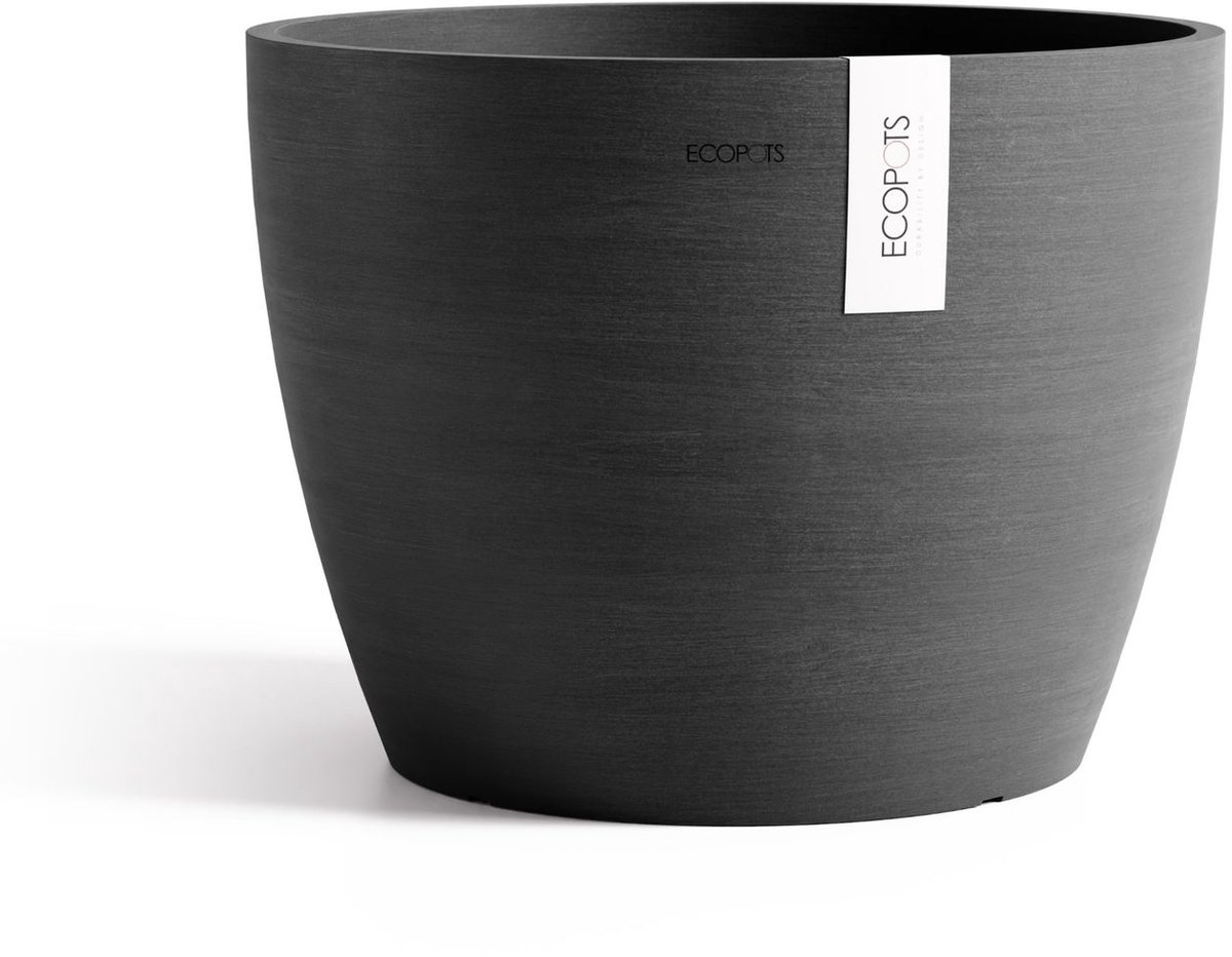 Ecopots Pot de fleurs en plastique stockholm 40x30 cm gris foncé