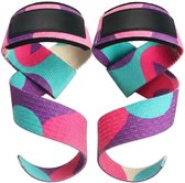 Paars roze turquoise camouflage lifting straps polsbanden unisex met verstelbare lus en antislip grip – fitness gewichtheffen straps voor krachttraining deadlift bodybuilding en sportschool training